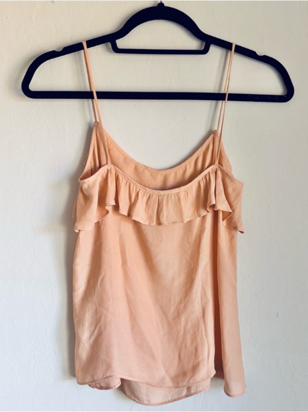 Peach Ruffle-Front Spaghetti Strap Cami - Picture 2 of 2
